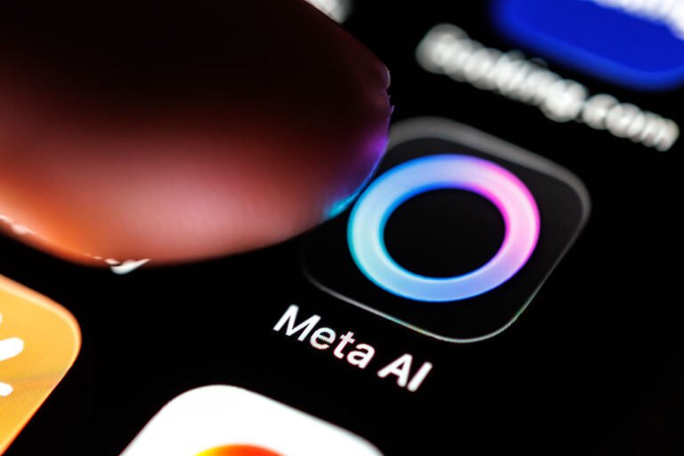 Icon of Meta AI on screen of iphone