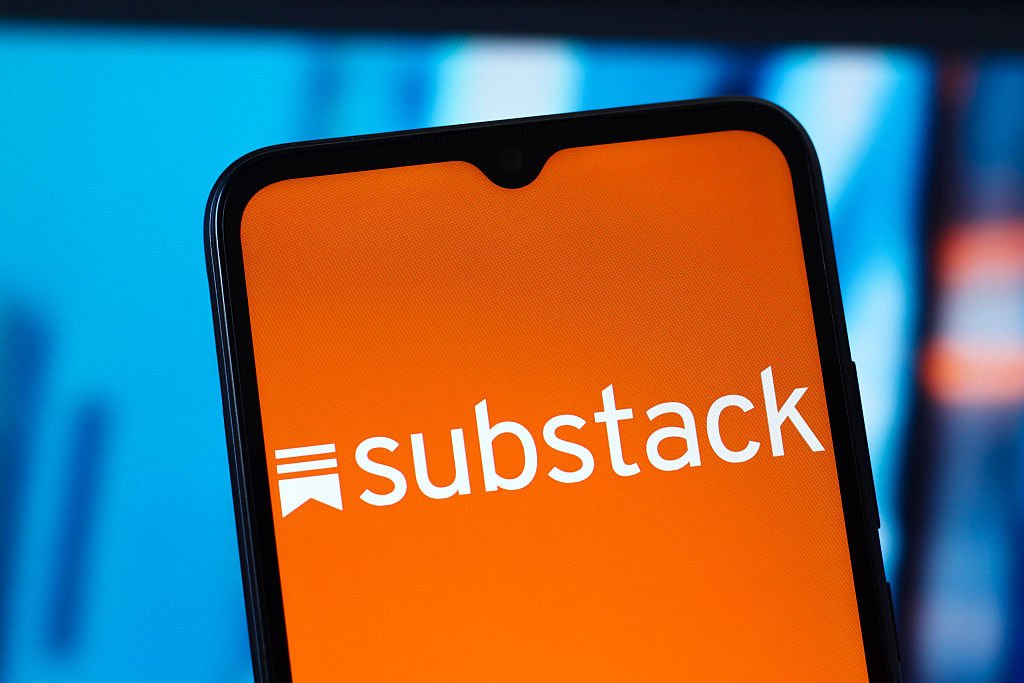 In this photo illustration, the Substack logo is seen
