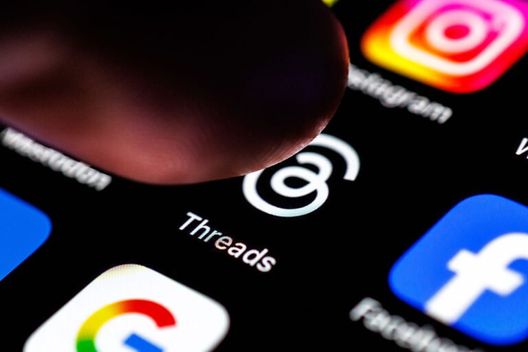 Icon of threads on screen of iphone