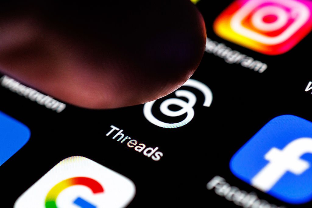 Icon of threads on screen of iphone
